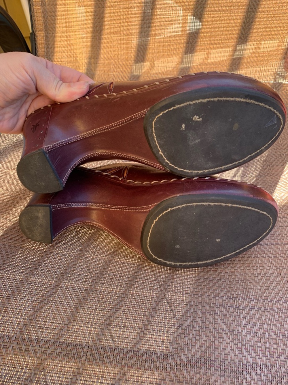 Frye slip on leather heeled mules - Picture 8 of 10